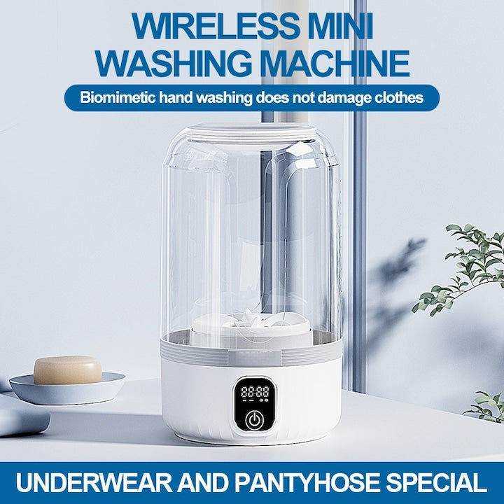CleanGo™ Wireless Mini Washer – Portable Washing Machine with LED Display & 4000mAh Battery